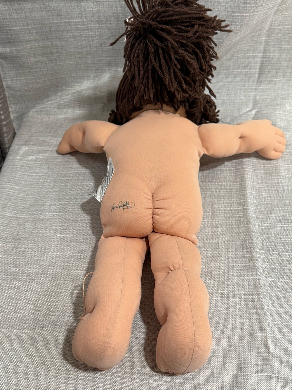 Vtg 1982/84 Cabbage Patch Kids Girl Dark Brown Hair Brown Eyes with Dress - Picture 12 of 16